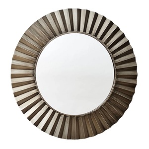 Miroir mural rond en aluminium, finition dorée, style moderne, argenté, décoration murale de luxe pour la maison, haute qualité - Product Image 2