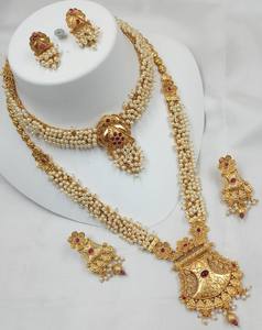 JOYERÍA DE COBRE TRADICIONAL Y DE MODA INDIA CONJUNTO DE JOYERÍA DE BODA NOVIA PARA MUJER CONJUNTOS DE PENDIENTES Y COLLAR - Product Image 1