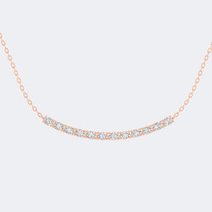 Collar con Colgante de Barra Curva con Diamante Ovalado de Corte Brillante de 2.00 CTW - Product Image 3