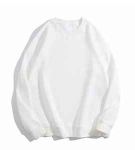 Sweat-shirt décontracté en coton et polyester à col rond Sweat-shirt d'hiver teint uni - Product Image 3