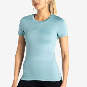 Camiseta Personalizada Premium Azul Oscuro para Mujer, Transpirable, de Secado Rápido, Ecológica, Súper Suave, de Manga Corta y Cuello Redondo, para Yoga y Gimnasio - Product Image 3