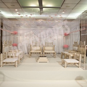 เก้าอี้ผ้าใบสีทองที่สวยงามสำหรับงานแต่งงานเก้าอี้พิธีแต่งงานอินเดียเก้าอี้พิธีเฟราแบบดั้งเดิม - Product Image 3