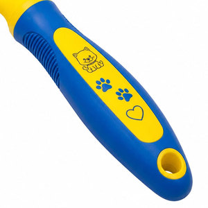 Yellow Blue Pet Grooming Comb Stainless Steel Teeth Cat Dog Hair Care Manual Tool - Product Image 3