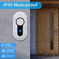 Sonnette de porte étanche IP55, 4 sonneries, sonnette de porte sans fil Daytech avec flash LED coloré, sonnette de porte à piles, 110 dB