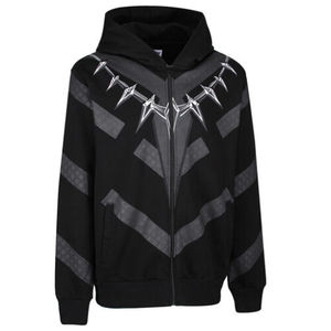 Sudadera con capucha unisex extragrande con cremallera completa, 100% algodón, forro polar de poliéster/algodón, ligera, cintura elástica, elástica en cuatro direcciones - Product Image 2