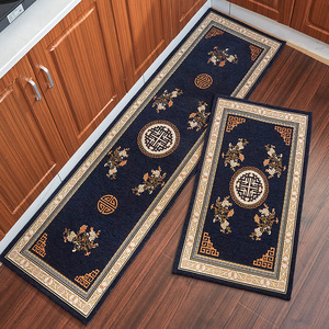 Ensemble de tapis de cuisine personnalisés en tissage Dornier, motif floral personnalisé, tapis de sol absorbants et lavables en polyester - Product Image 2