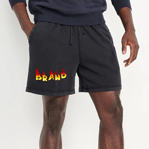 กางเกงขาสั้นของผู้ชายสีทึบพร้อมกระเป๋าด้านข้างกางเกงขาสั้นความยาวสั้นกำหนดโลโก้ได้เองมาใหม่2025 - Product Image 1