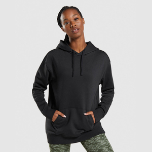 Jersey de algodón grueso y grueso personalizado para mujer, sudadera recortada de gran tamaño con capucha y logotipo de letras bordadas, cuello con capucha de tela polar de talla grande - Product Image 1