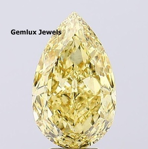 Diamante cultivado en laboratorio con corte en forma de pera, color amarillo intenso, claridad VS, 7.5 quilates, certificado por IGI, diamante suelto hecho en laboratorio para joyería. - Product Image 3