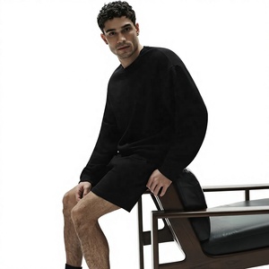 Unisex Regular Fit Black Cotton Half Zip <b>Waterproof</b> Pullover Sweatshirt Stand Collar Knitted Minimalist Style Winter Wear - Product Image 1