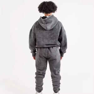 Chándal de lana con cordones planos de Color carbón para hombre, Jersey desgastado, superventas, chándales de alta calidad del siguiente nivel - Product Image 3