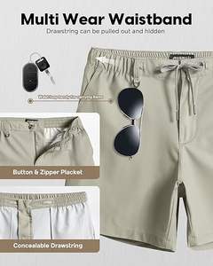 High Quality OEM Wholesale Custom Logo 100% Cotton <b>Elastic</b> Waistband Flat Front Zipper Fly Multiple Pockets <b>Chino</b> <b>Shorts</b> For Men - Product Image 3