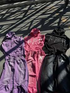 2025 Streetwear Acid Washed Sweat Suits Zipper Hoodies Tracksuit Set Acid Wash Distress <b>Patch</b> Flared Sweatpants and Hoodie Set - Product Image 4