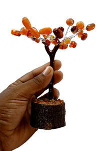 Viruta de cristal natural, Ágata cornalina roja, alambre envuelto, árbol de la vida, piedra, árbol, viruta de cristal, piedra preciosa curativa, regalos de decoración - Product Image 3