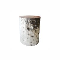Tabourets de bar faits à la main Dekor Asia RAW 006, design moderne vintage en aluminium et bois, élégants, décor de Noël, design personnalisé, aspect vieilli
