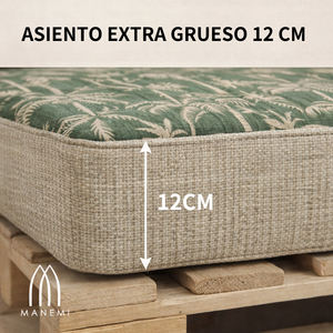 Ensemble de 4 coussins de palette d'extérieur en tissu durable 120x80 + 120x50 cm pour canapé de jardin, épaisseur 12 cm avec housse amovible - Product Image 5