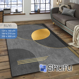 SHUFU ชุดพรมพลาสติกผ้าสักหลาดนุ่มกันลื่นแบบทันสมัยทำจากโพลีเอสเตอร์กันแพ้ซักได้ลายนามธรรม - Product Image 4