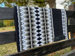 Western Show Horse Saddle Blanket Diseño de Nueva Zelanda Manta de sillín de lana hecha a mano Top Wool Saddle Pad Size - Product Image 6