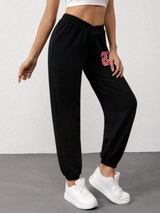 กางเกงขายาวทรงตรงเอวสูงสำหรับผู้หญิง กางเกงลำลองทรงหลวม สไตล์กางเกงแทรคสุดอินเทรนด์สำหรับใส่ในชีวิตประจำวัน - Product Image 5