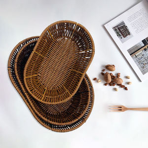 Panier en rotin naturel moderne et écologique avec poignée pour l'organisation multifonctionnelle de la cuisine, tendance et très vendu - Product Image 4