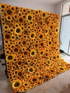 Lussuoso Sfondo Floreale 3D 5D in Tessuto di Seta Artificiale con Girasoli per Matrimoni, Parete Decorativa 8x8 Piedi - Product Image 6