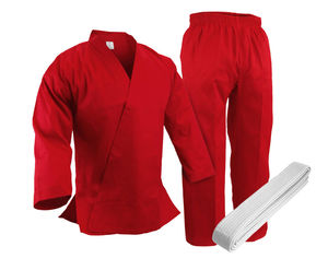 Kimono rouge WKF approuvé équipement d'entraînement de karaté Gi uniforme rouge blanc ceinture OEM unisexe PK Poly coton EVI980 - Product Image 1