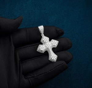 Colgante de Cruz Siríaca de moissanita de forma redonda 2023 más vendido, plata 925 disponible en gran cantidad a precios de mayorista - Product Image 3