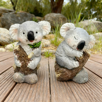 Lot personnalisé de 3 statues de koala réalistes, sculpture d'animal, figurine de jardin, décoration pour la maison, ornements de jardin