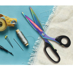 Ciseaux de couture droits et pointus en acier inoxydable avec poignée en plastique ergonomique pour des coupes de tissu lisses - Product Image 2