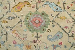 Tapis Oushak personnalisé, tufté à la main, à poils ras, style classique, en laine turque, avec envers en latex, taille sur mesure, haute qualité - Product Image 5