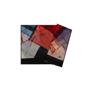 Geometric Pattern Polyester <b>Scarf</b> <b>Red</b> and Black Rectangular Headpiece & Neckerchief - Product Image 1