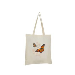 Sac de shopping pour femmes en coton biologique 100% tissé avec poignée papillon, certifié GOTS, logo personnalisé, modèle tendance, avec sangle en corde - Product Image 1