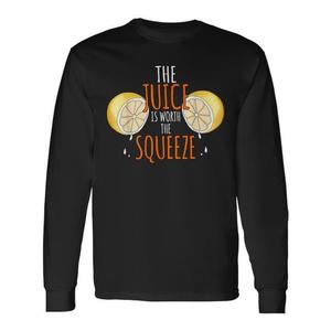 Camiseta de Manga Larga con Estampado de Zumo de Naranja, el Zumo Vale la Pena Exprimirlo, para Promociones - Product Image 1
