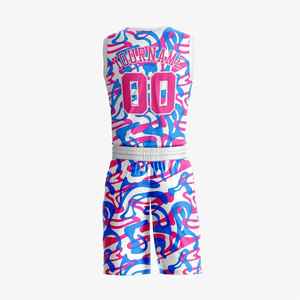 Camiseta de uniforme de baloncesto de equipo personalizada, estampado por sublimación de alta calidad, transpirable de talla grande, secado rápido, 100% poliéster - Product Image 3