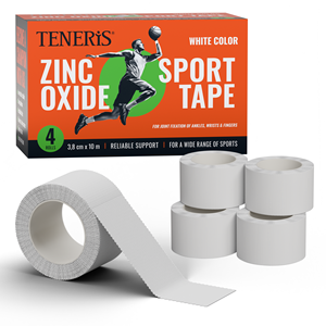 4 rolls Zinc Oxide Sport <b>Tape</b> <b>Athletic</b> Wound Dressing Hydrocolloid Healing Patch Breathable Flexible Medical Adhesive - Product Image 1
