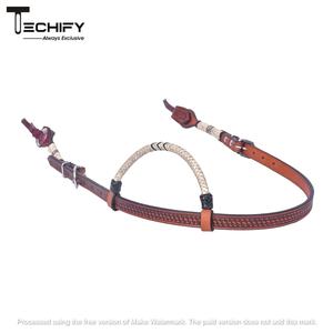 Cabezada de cuero occidental hecha a mano con trenzado de cuero crudo, accesorios para caballos - Product Image 4