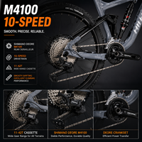 Vélo de montagne à suspension intégrale 27,5/29 pouces en alliage d'aluminium 10 vitesses Frein à disque hydraulique M4100 Axe traversant Trail MTB