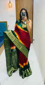 ผ้าส่าหรีผ้าฝ้ายผ้าไหมที่มีคุณภาพดีเยี่ยม - Product Image 5