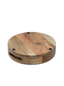 New Design Wooden and Printed <b>Trays</b> Decorative Plate for <b>Snacks</b> Serving Home Round Shape Kitchen Decor Low Price - Product Image 6