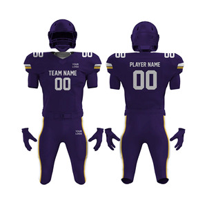 Conjunto de Uniforme de Fútbol Americano Personalizado, Transpirable, 100% Poliéster, Camisetas con Serigrafía, Nombre del Jugador y Número, para Adultos - Product Image 4
