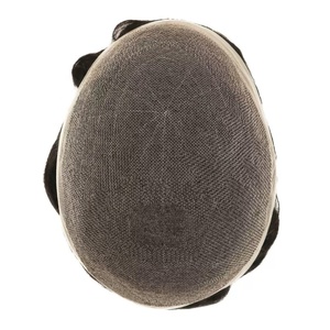 Prothèse capillaire respirante pour hommes, marron, ondulée, bouclée, texturée, en dentelle complète, toupet pour hommes 8"x10", <span class=keywords><strong>cheveux</strong></span> humains, densité 90-100, système capillaire en dentelle - Product Image 4