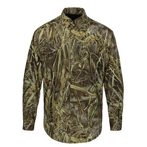 T-shirt tactique de combat camouflage vintage en coton lourd, coupe courte et carrée, lavé, imperméable, respirant et coupe-vent - Product Image 1