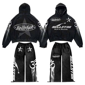 Conjunto Deportivo de Invierno de Lujo para Hombre, Sudadera con Capucha y Pantalones Deportivos de Mezcla de Algodón Premium, Diseño de Corte Regular, Ropa Deportiva Informal para Gimnasio, Viajes y Uso Diario - Product Image 1