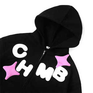 Sweat à capuche zippé imprimé bouffant 3D personnalisé cornes en molleton de coton brodé col à capuche en relief Offre Spéciale vêtements d'hiver numériques - Product Image 3