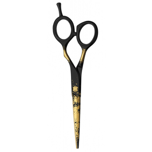 กรรไกรตัดผมแบบตัดพิเศษใบมีดคมตรงกรรไกรร้านทำผมพร้อมแหวนยางสีดำ - Product Image 5