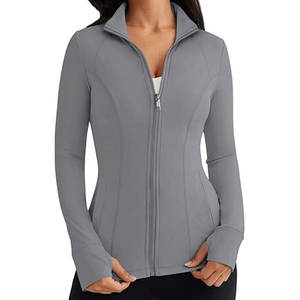 Chaquetas atléticas ligeras con cremallera para mujer a la moda 2025 sudaderas con capucha gimnasio Yoga Tops ropa de entrenamiento para correr con bolsillo - Product Image 6