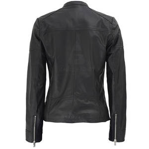 Chaqueta de Cuero Tejida Transpirable y Ecológica de Alta Calidad para Mujer, Diseño Personalizable de Invierno, Cuello Alto Sólido - Product Image 2