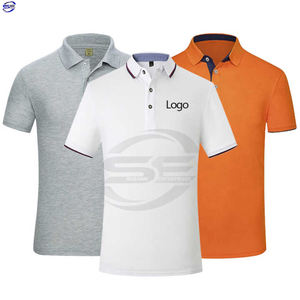 Logo personnalisé imprimé hommes polyester coton pour Polo T-Shirt conception solide Jersey tissu anti-rides motif vierge - Product Image 1