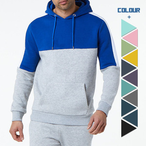 Vente chaude luxe qualité Tech polaire Patchwork sweats à capuche thermiques pull 100% coton à manches longues multicolore à capuche pour l'hiver - Product Image 4