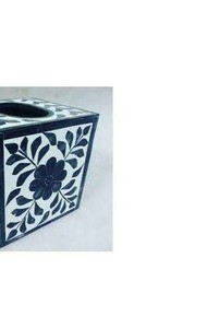 Boîte à mouchoirs en bois de luxe avec incrustation d'os, support décoratif fait à la main pour intérieurs de maison, de bureau et d'hôtel - Product Image 3